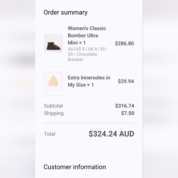 UGG Since 1974 Ultra Bomber Classic Mini Chocolate 39 8 Leather w Extra insole - Picture 6 of 6